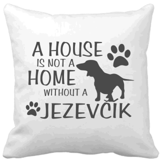 Polštář A house is not a home without a Jezevčík