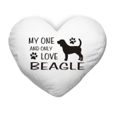 Polštář ve tvaru srdce My one and only love Beagle