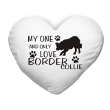 Polštář ve tvaru srdce My one and only love Border collie
