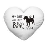 Polštář ve tvaru srdce My one and only love Jack Russell