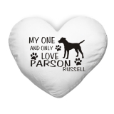 Polštář ve tvaru srdce My one and only love Parson Russell