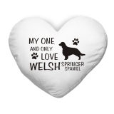 Polštář ve tvaru srdce My one and only love Welsh Springer Spaniel