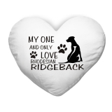 Polštář ve tvaru srdce My one and only love Rhodesian Ridgeback