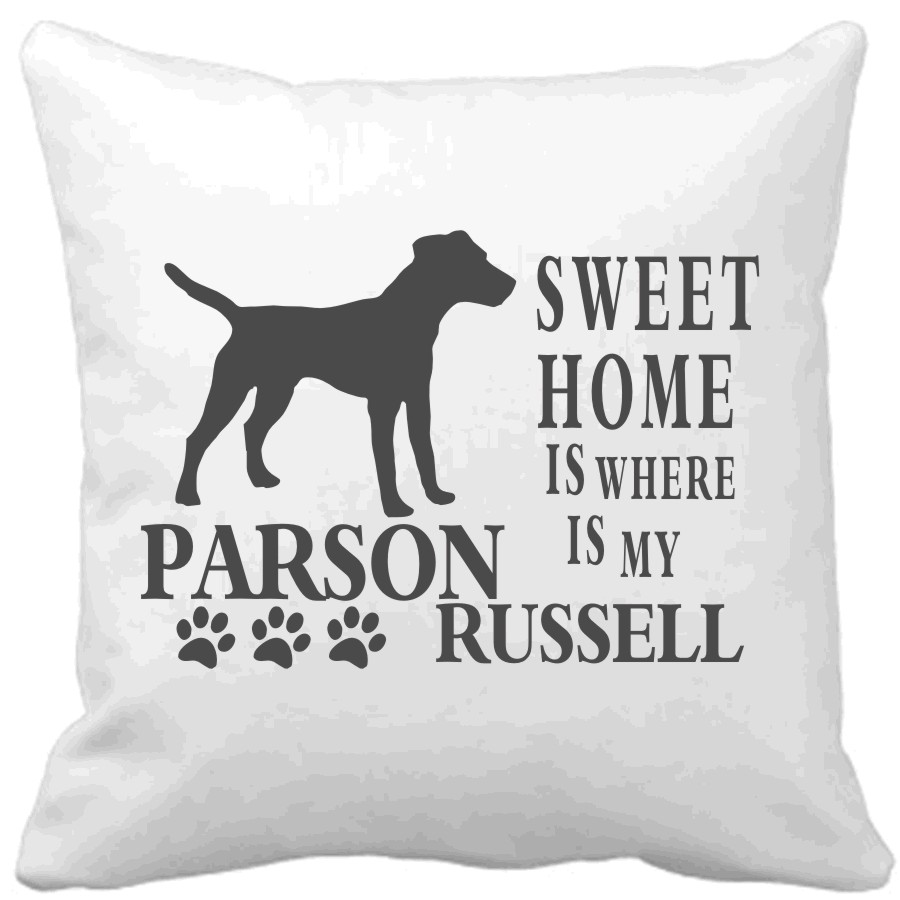 Polštář Sweet home is where is my Parson Russell