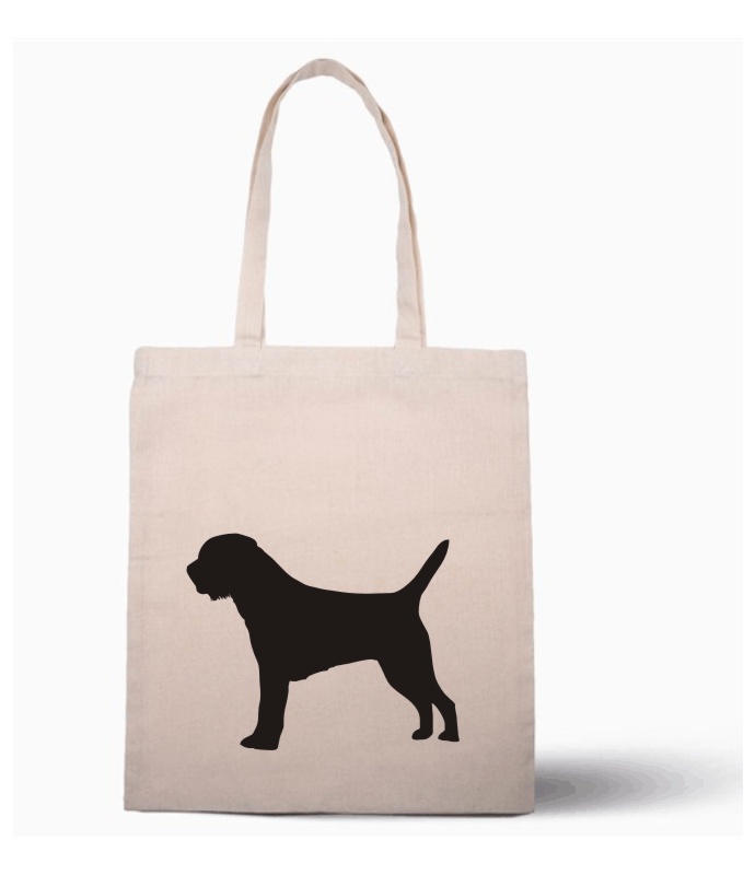 Nákupní taška s potiskem Border terrier silueta