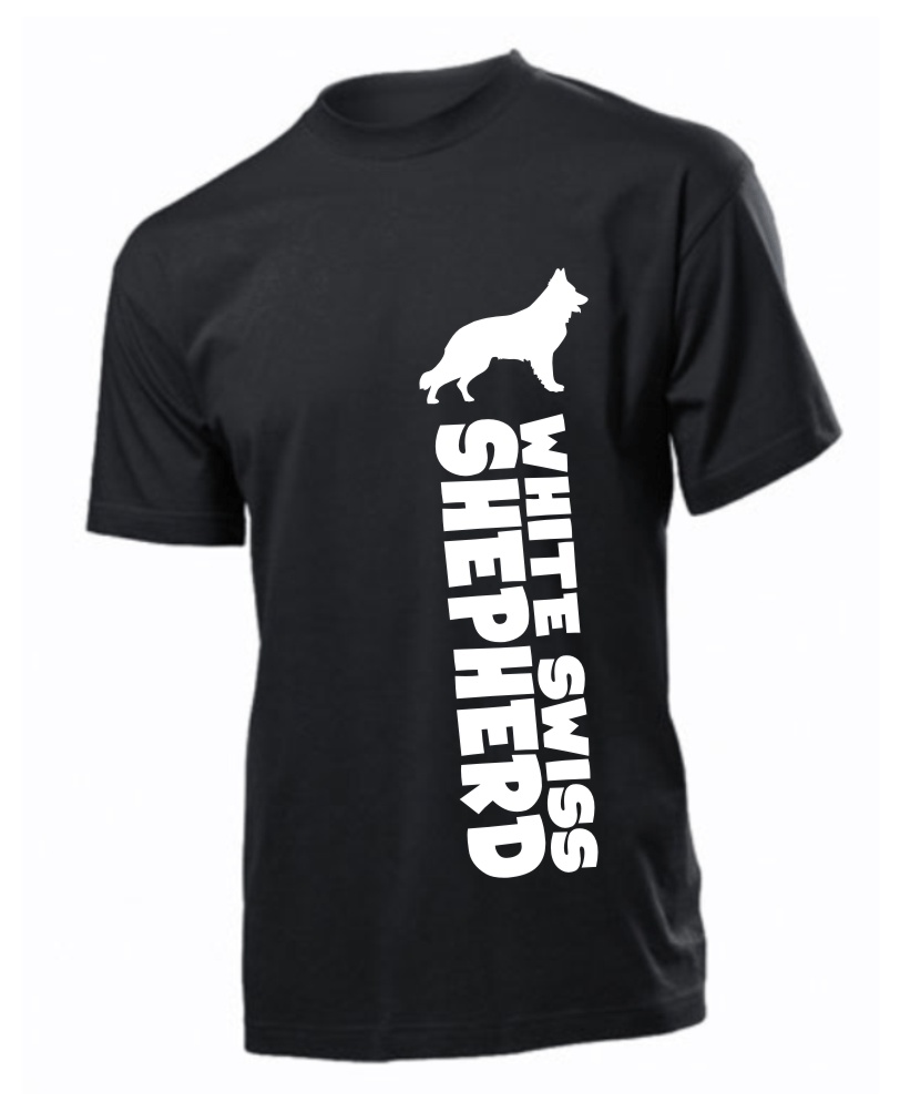 Tričko s potiskem White Swiss Shepherd silueta