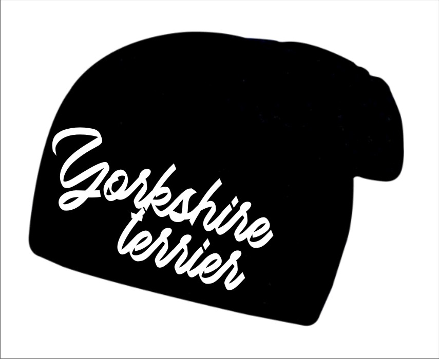 Zimní čepice s potiskem Yorkshire terrier