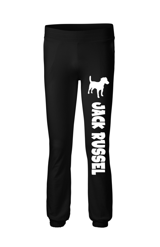 Dámské tepláky s potiskem Jack Russel silueta