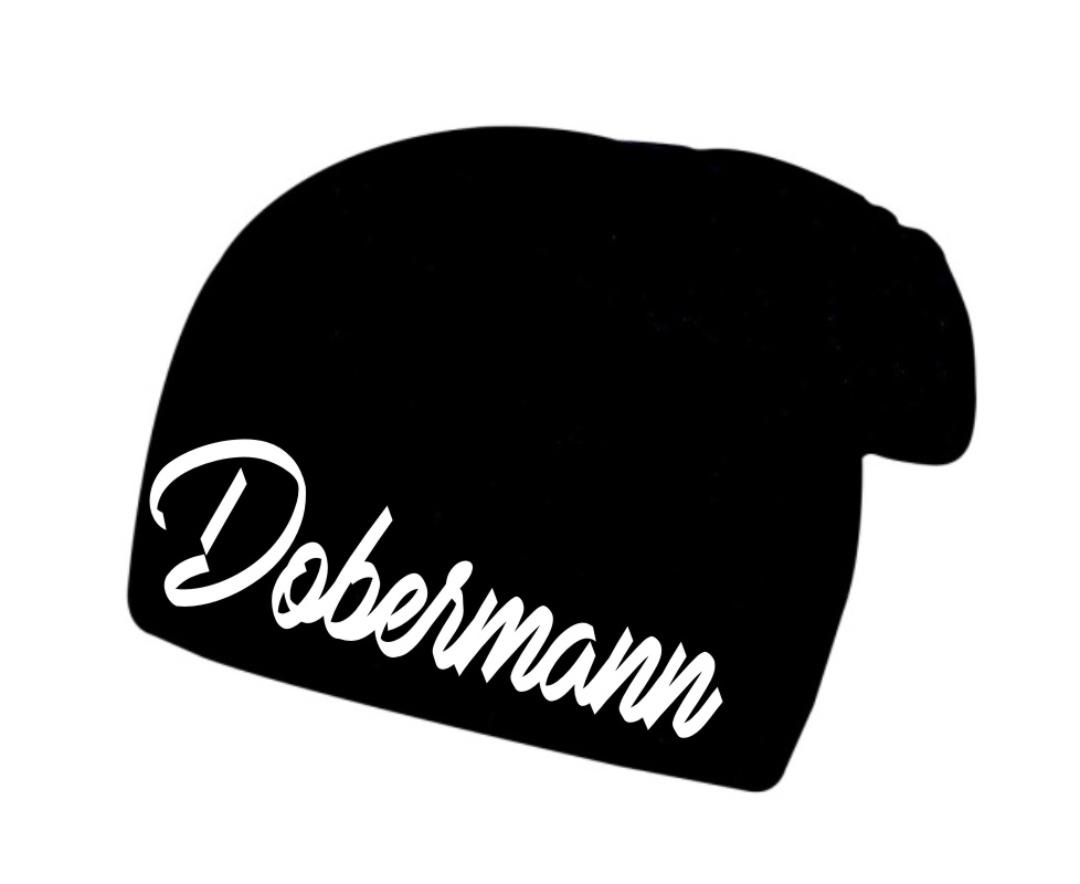 Zimní čepice s potiskem Dobermann
