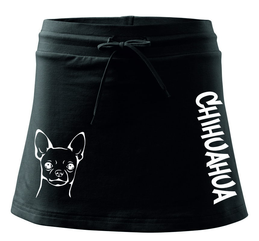 Dámská sukně s potiskem Chihuahua nápis
