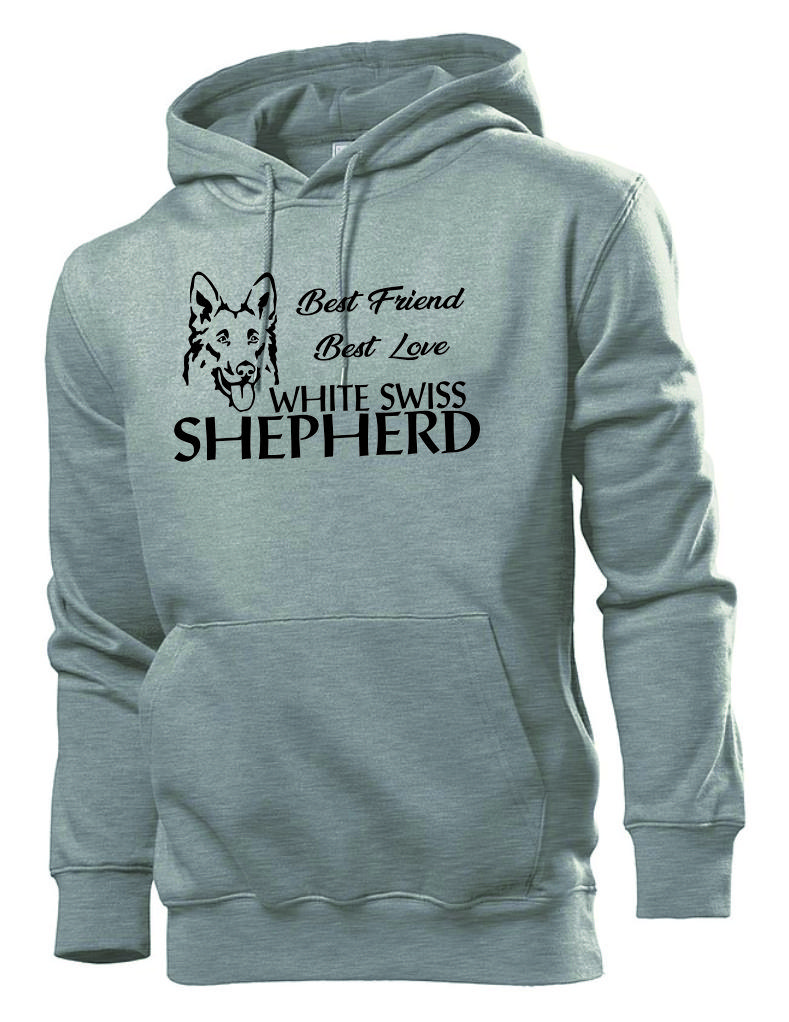 Mikina s potiskem White Swiss Shepherd best friend