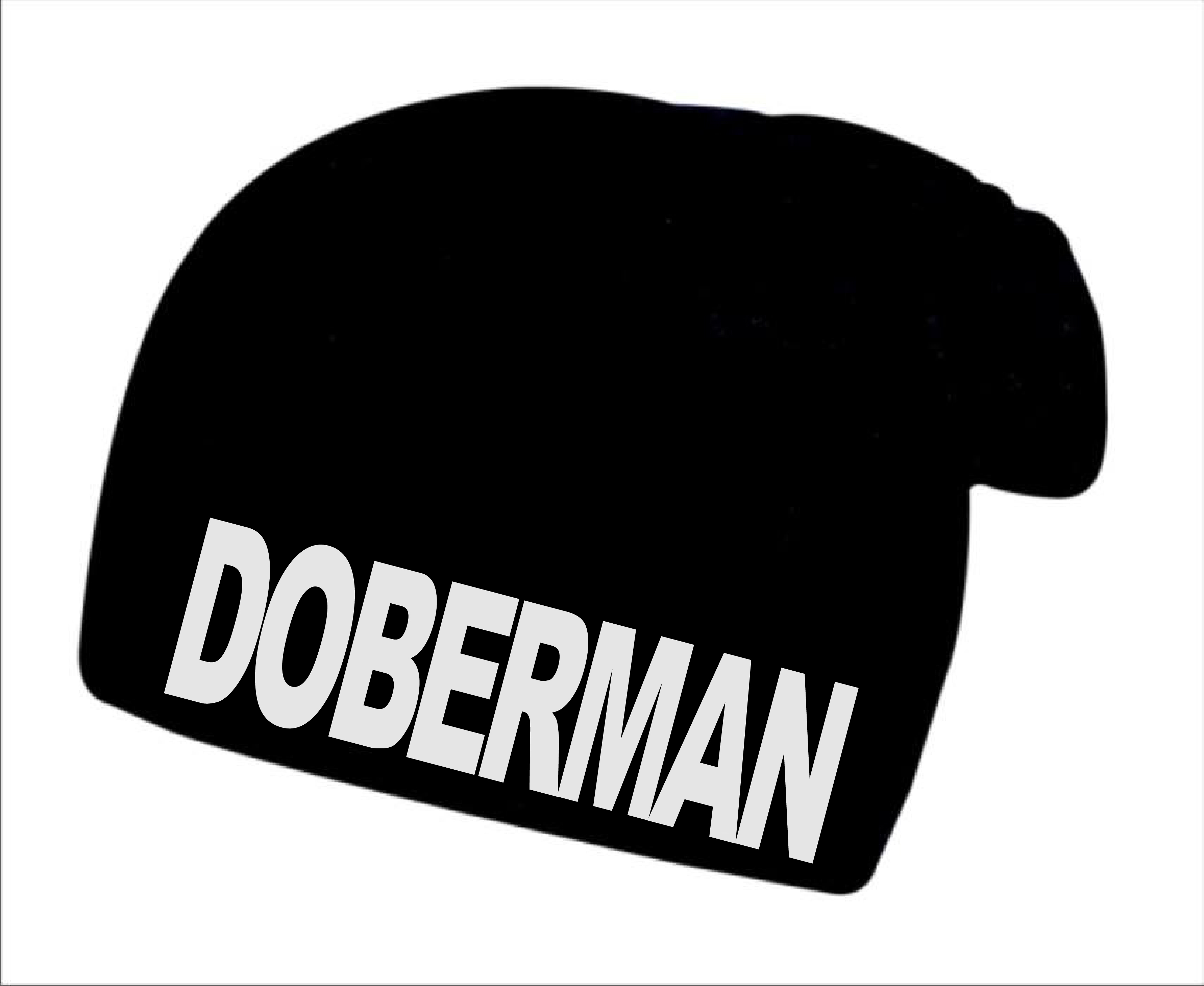 Zimní čepice s potiskem Doberman 1
