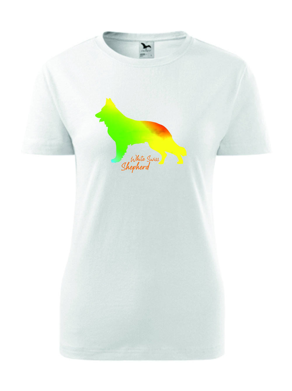 Tričko s potiskem White Swiss Shepherd duha