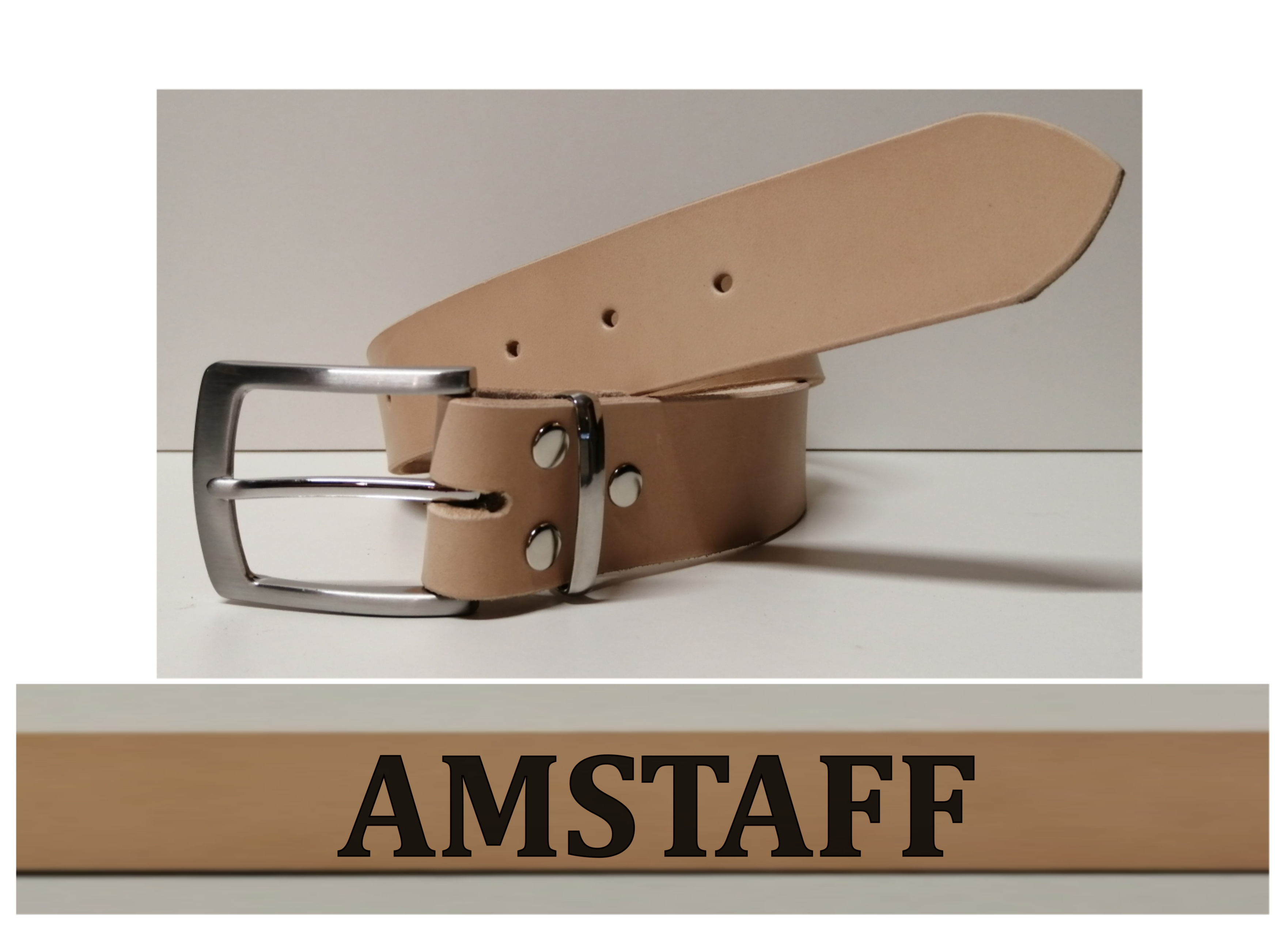 Kožený opasek Amstaff s gravírováním 