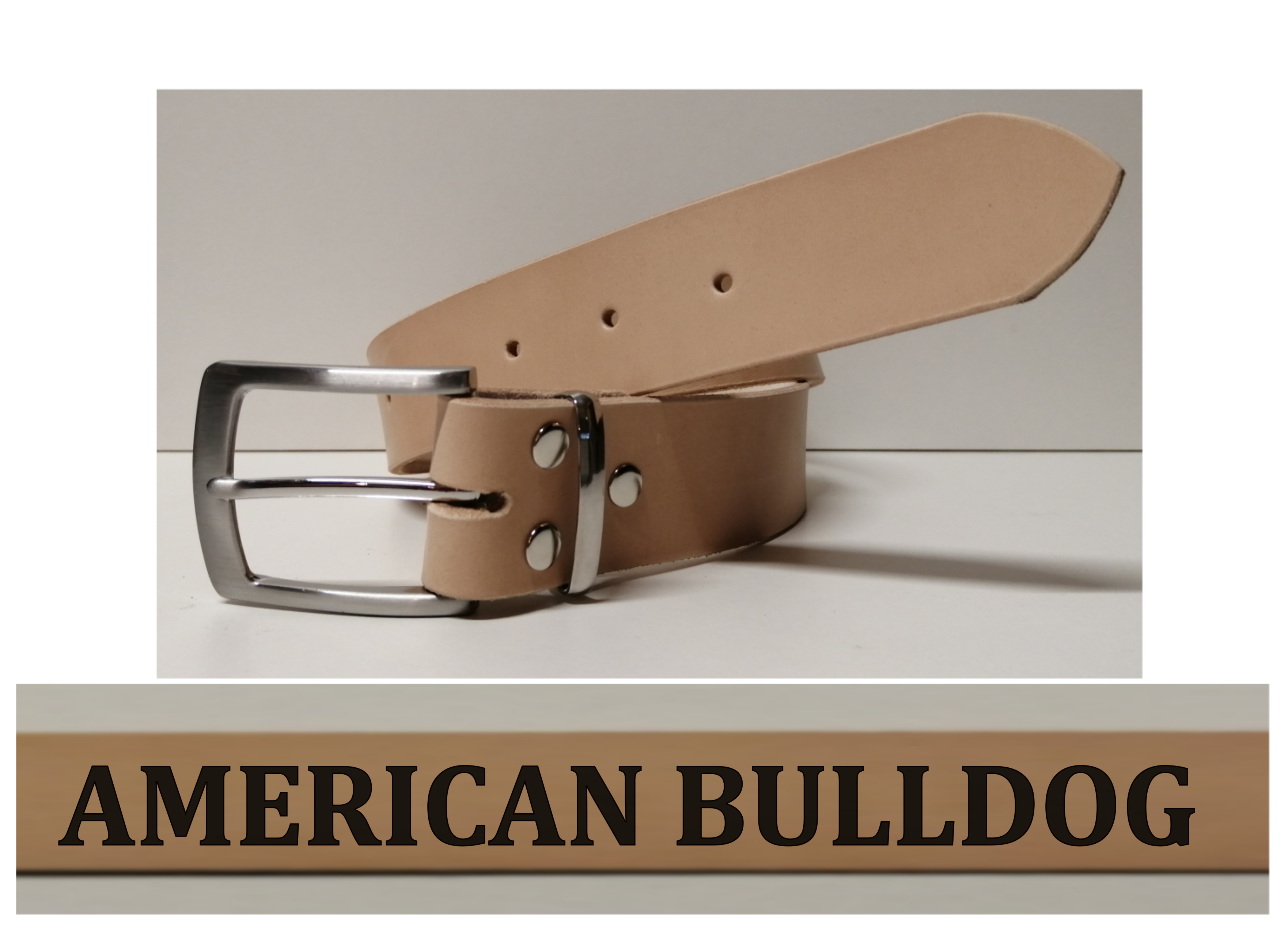 Kožený opasek American bulldog s gravírováním 