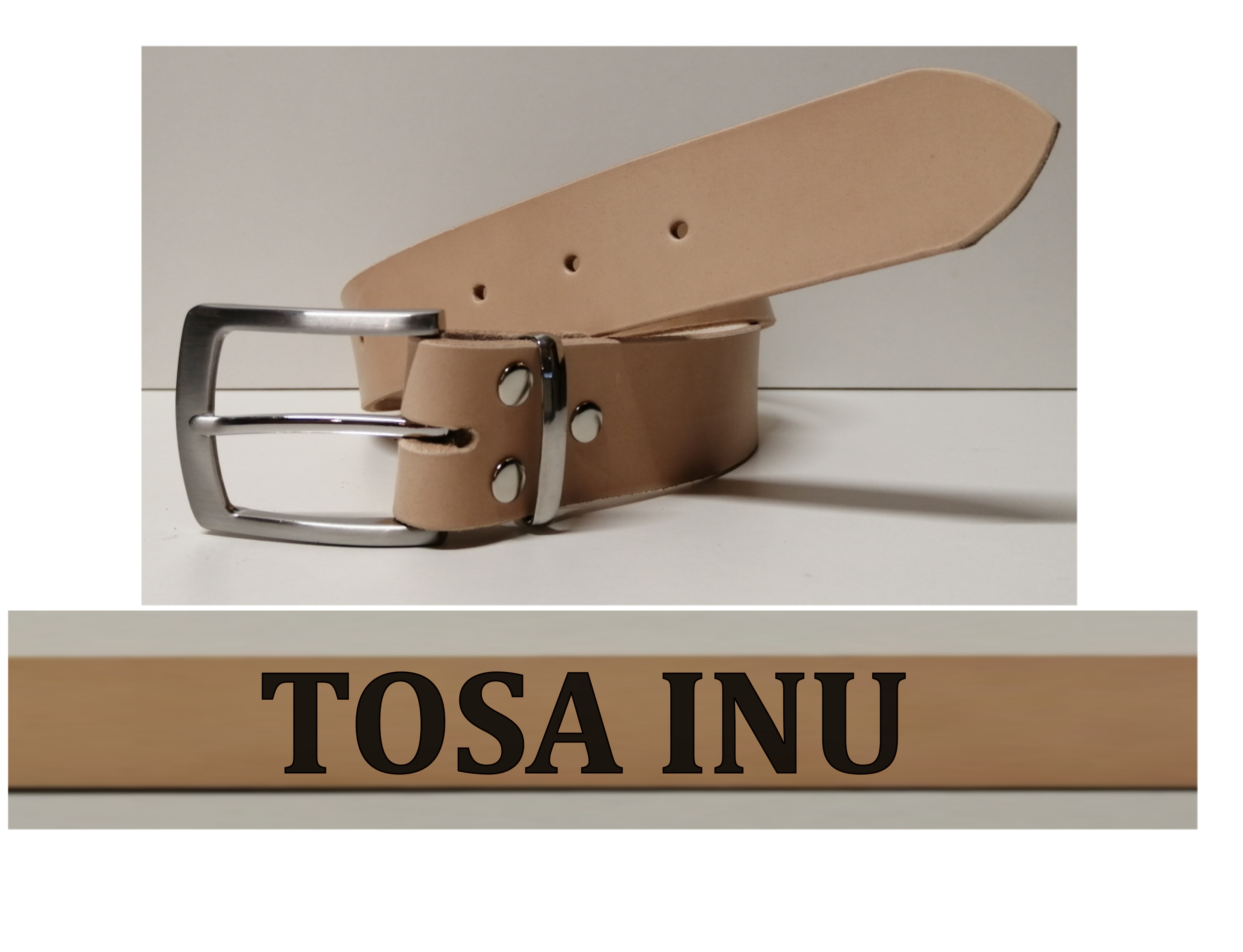 Kožený opasek Tosa inu s gravírováním 