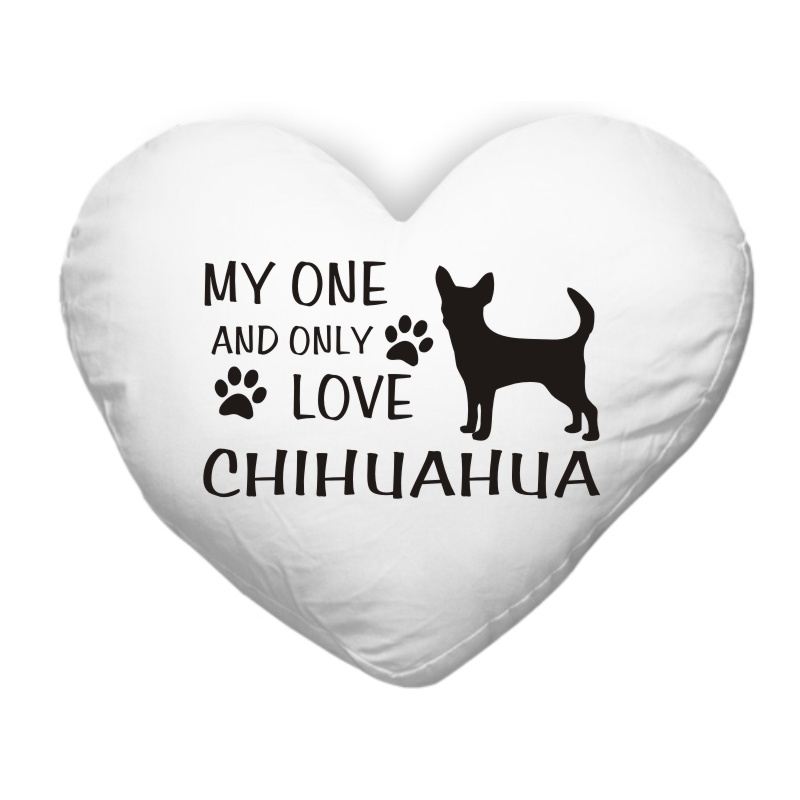 Polštář ve tvaru srdce My one and only love Chihuahua