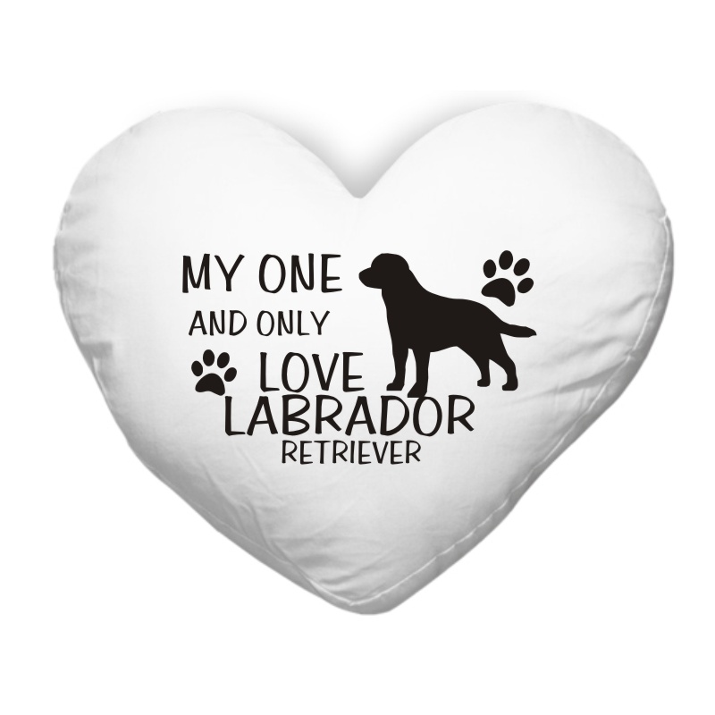 Polštář ve tvaru srdce My one and only love Labrador Retriever