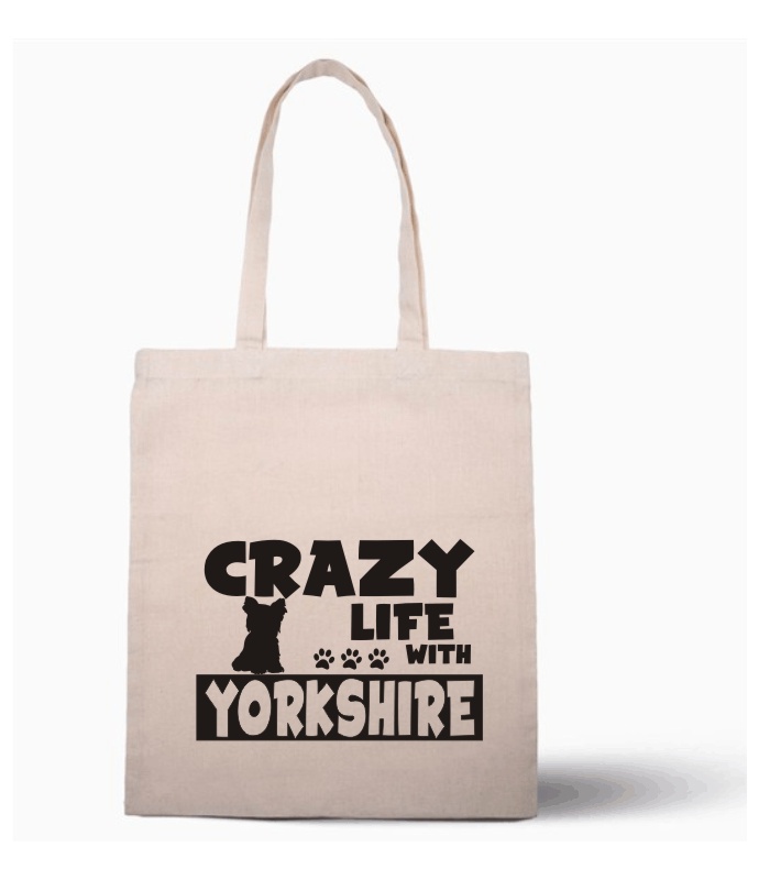 Nákupní taška s potiskem Crazy Yorkshire