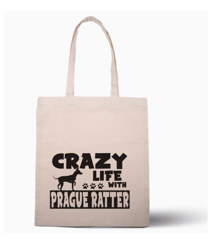 Nákupní taška s potiskem Crazy Prague Ratter