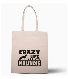 Nákupní taška s potiskem Crazy Malinois