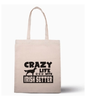 Nákupní taška s potiskem Crazy  Irish Setter