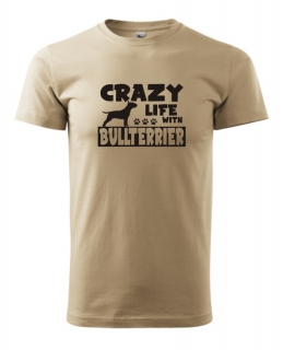 Tričko s potiskem Crazy Bullterrier