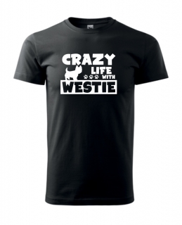 Tričko s potiskem Crazy Westie
