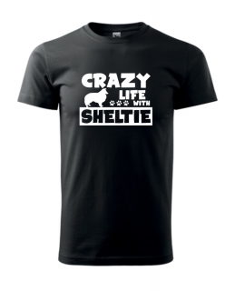 Tričko s potiskem Crazy Sheltie 
