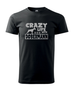 Tričko s potiskem Crazy Dobermann