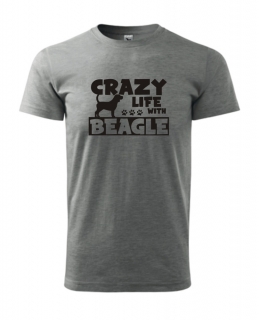 Tričko s potiskem Crazy Beagle 