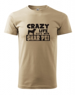 Tričko s potiskem Crazy Shar Pei 