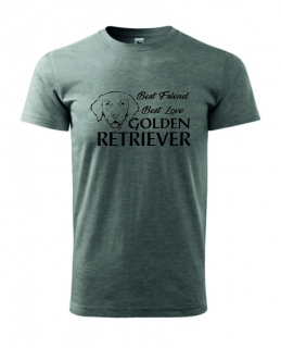 Tričko s potiskem Golden retriever best friend