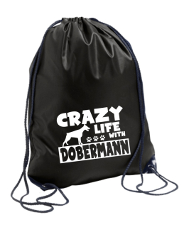 Sportovní vak s potiskem Crazy Dobermann