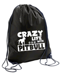 Sportovní vak s potiskem Crazy Pitbull