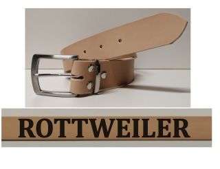 Kožený opasek Rotvajler s gravírováním 