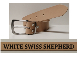 Kožený opasek Švýcarský ovčák s gravírováním 
