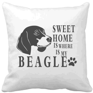 Polštář Sweet home is where is my Beagle