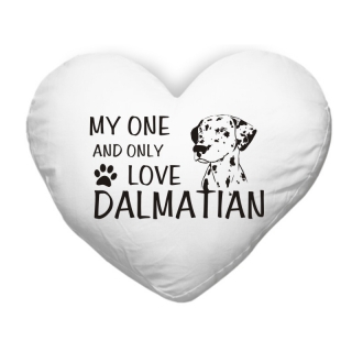 Polštář ve tvaru srdce My one and only love Dalmatian