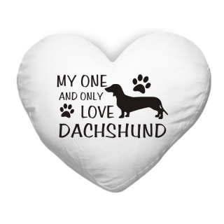 Polštář ve tvaru srdce My one and only love Dachshund