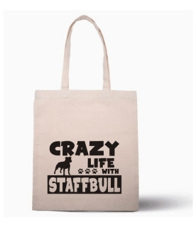 Nákupní taška s potiskem Crazy Staffbull
